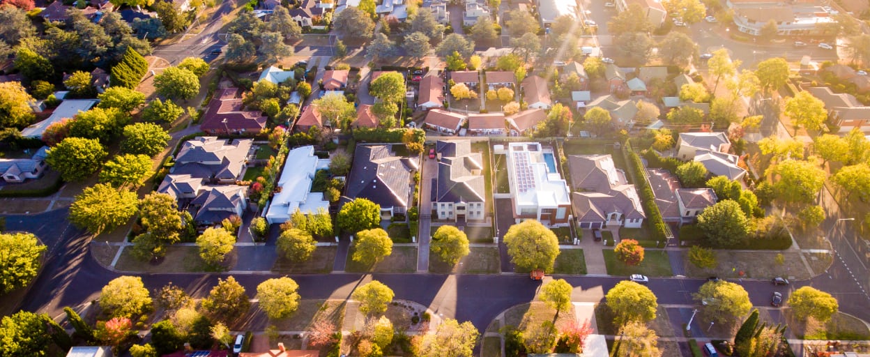 Aerial photo of a housing estate