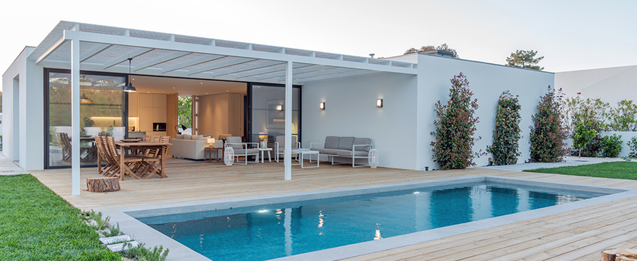 Backyard of house with pool