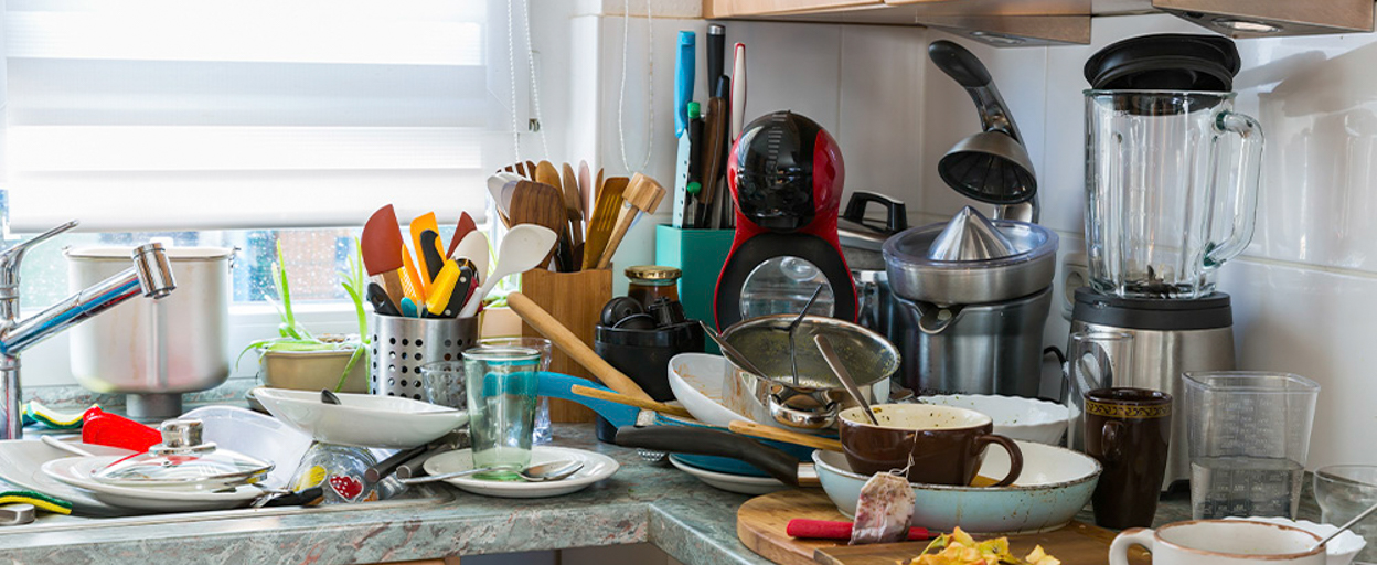 Property abandoned by a tenant. Tenant has left behind a mess in the kitchen and abandoned the tenancy.|