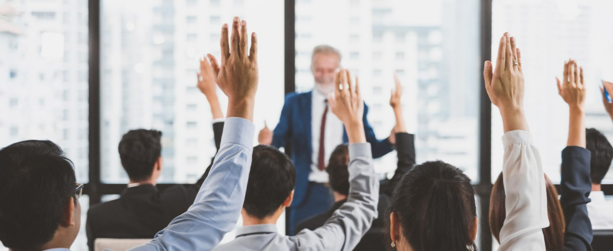 People raising hands