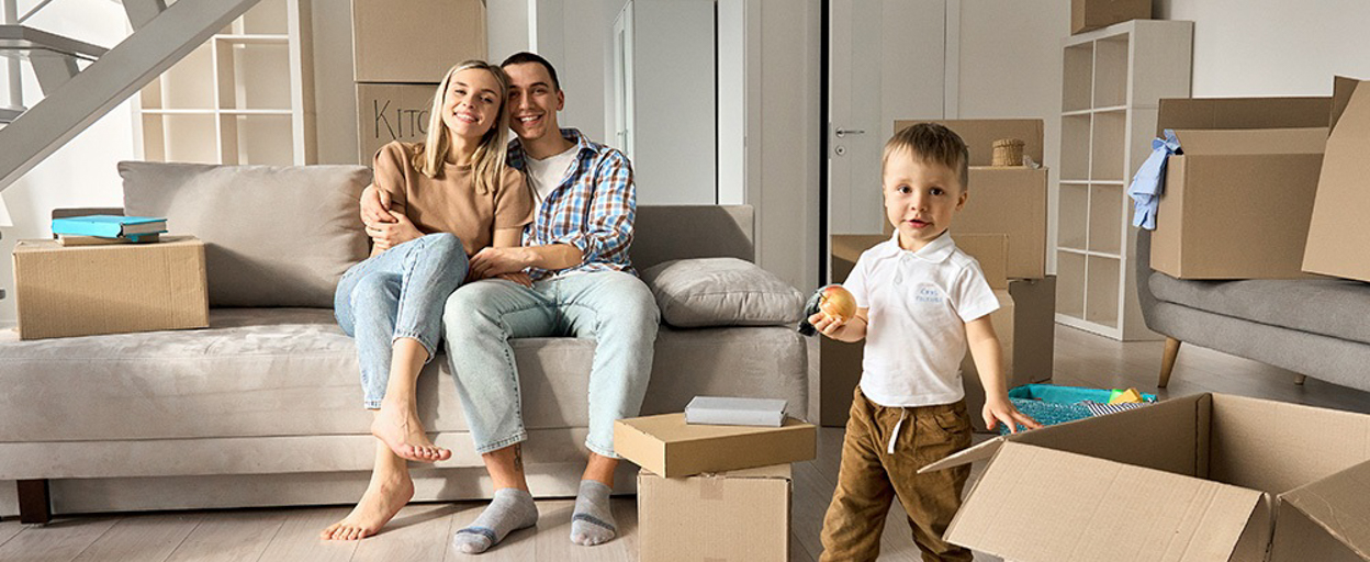 Family moving into new home|Buy versus rent table