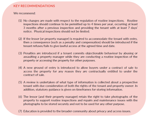Key recommendations in response to the Stage 2 Rental Law Reform Options Paper 3