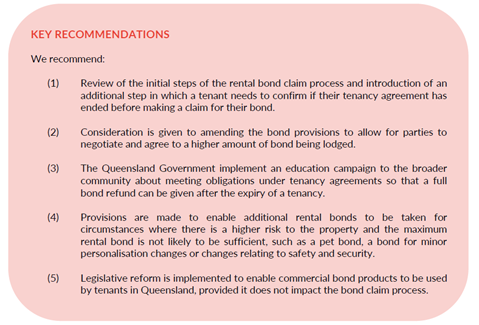 Key recommendations in response to the Stage 2 Rental Law Reform Options Paper 4
