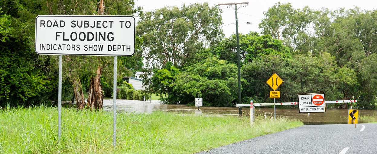 Flooding over road
