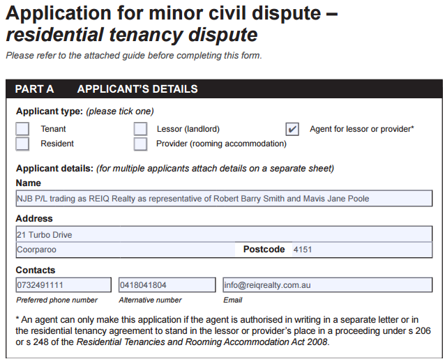 QCAT residential tenancy dispute example