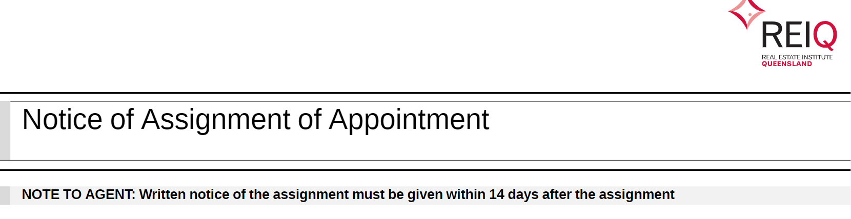 Notice of Assignment of Appointment