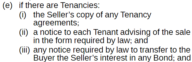 REIQ's Contract for Residential Houses and Land, condition 5.3 (1) (e)