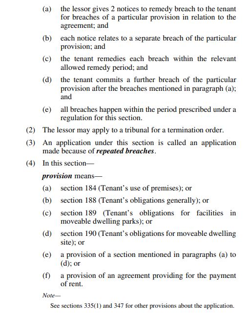 Extract of Section 299 of the RTRA Act